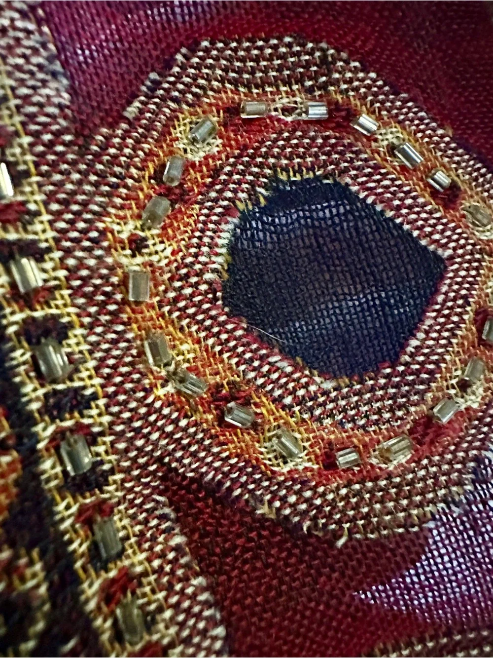Vtg Bohemian Paisley Wall Tapestry in Deep Burgundy